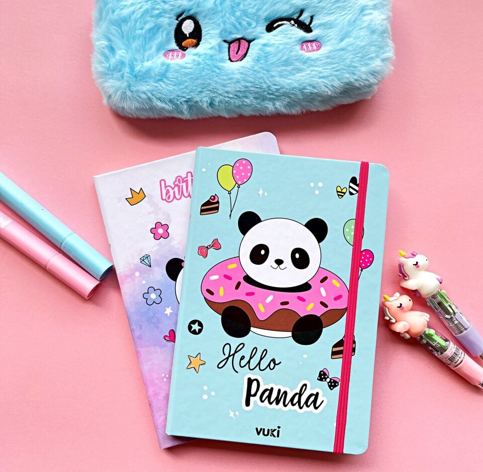 Hello Panda Kalın Kapaklı Çizgisiz Defter