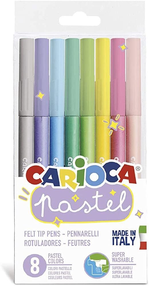 Carioca Pastel Renk Keçeli Boya Kalemi 8'li