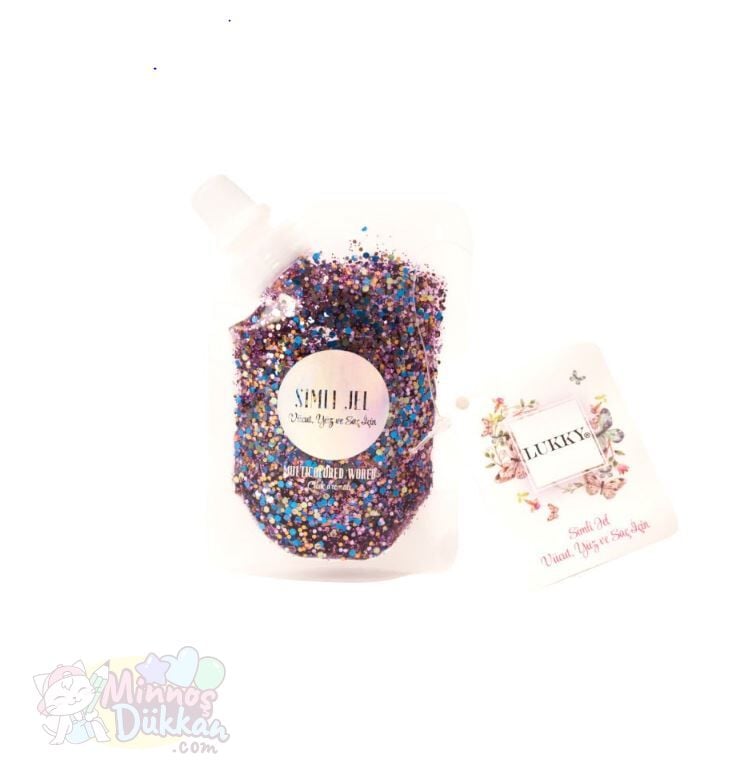 Lukky Yüz Ve Vücut Parıltılı Çok Renkli Simli Jel