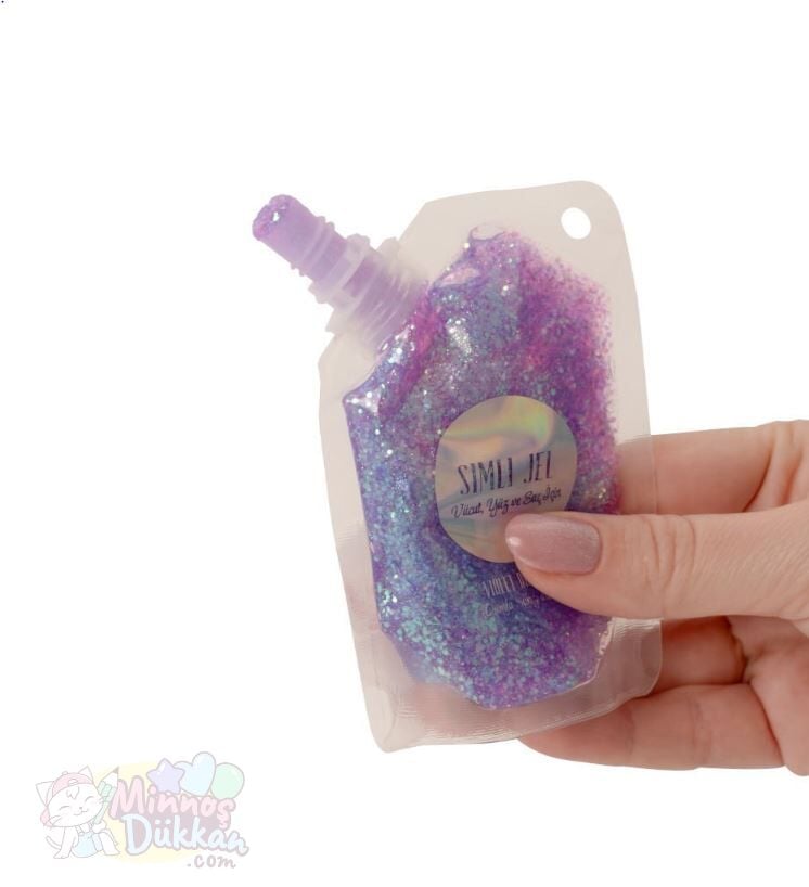 Lukky Yüz ve Vücut Parıltılı Mor Simli Jel