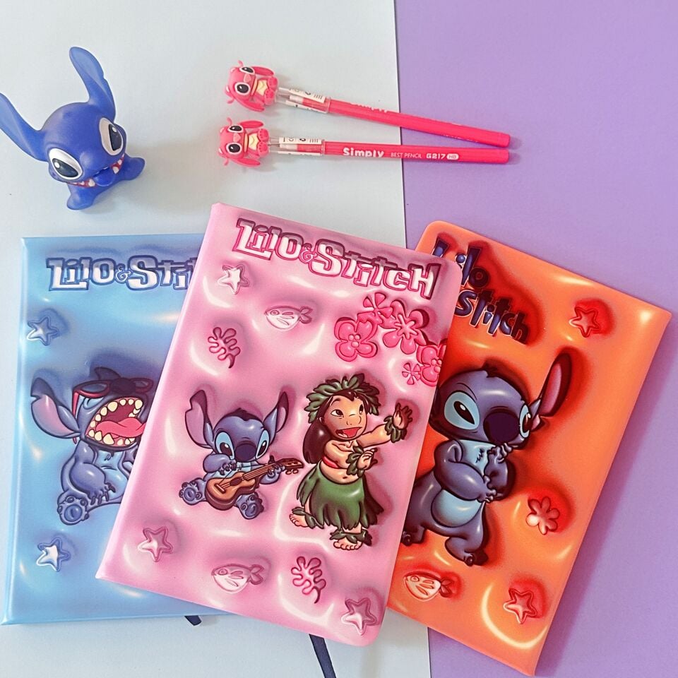 Stitch Kalın Kapak Çizgili Defter