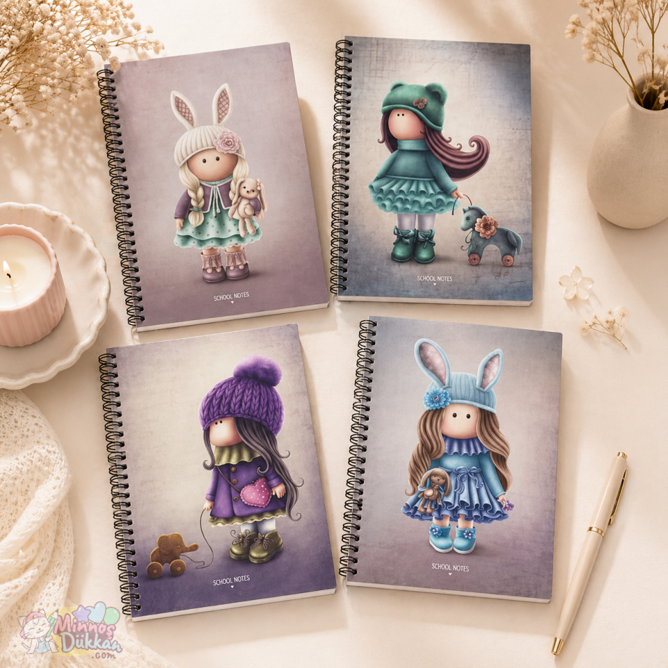 Keskin Tilda Stickerlı 80 Yaprak Spiralli Çizgili Defter 16.5x22.5