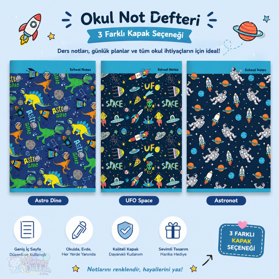 Ufo Tel Dikiş A4 60 Yaprak Kareli Defter