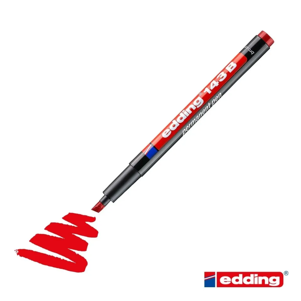 Edding 143B Asetatlı Kalem - Kırmızı