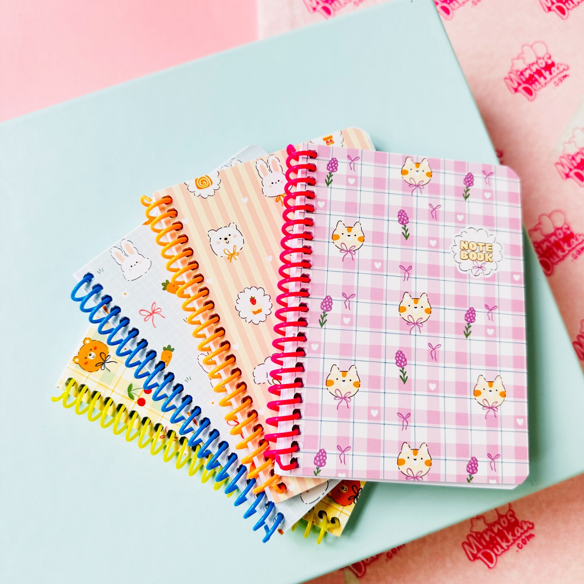 Keskin Kawaii A6 80 Yaprak Spiralli Çizgili Not Defteri