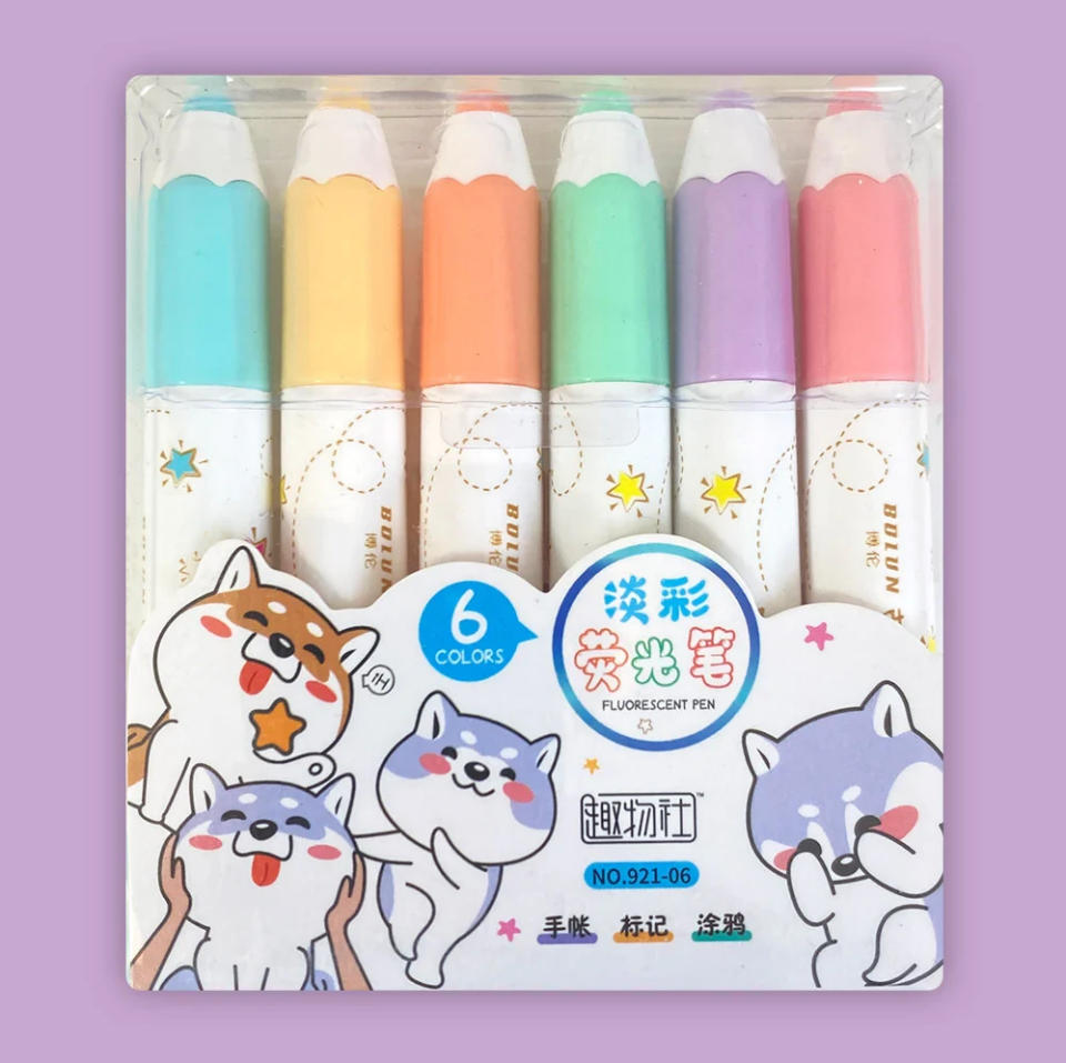 Cute Cats 6 Renk Fosforlu Kalem Seti