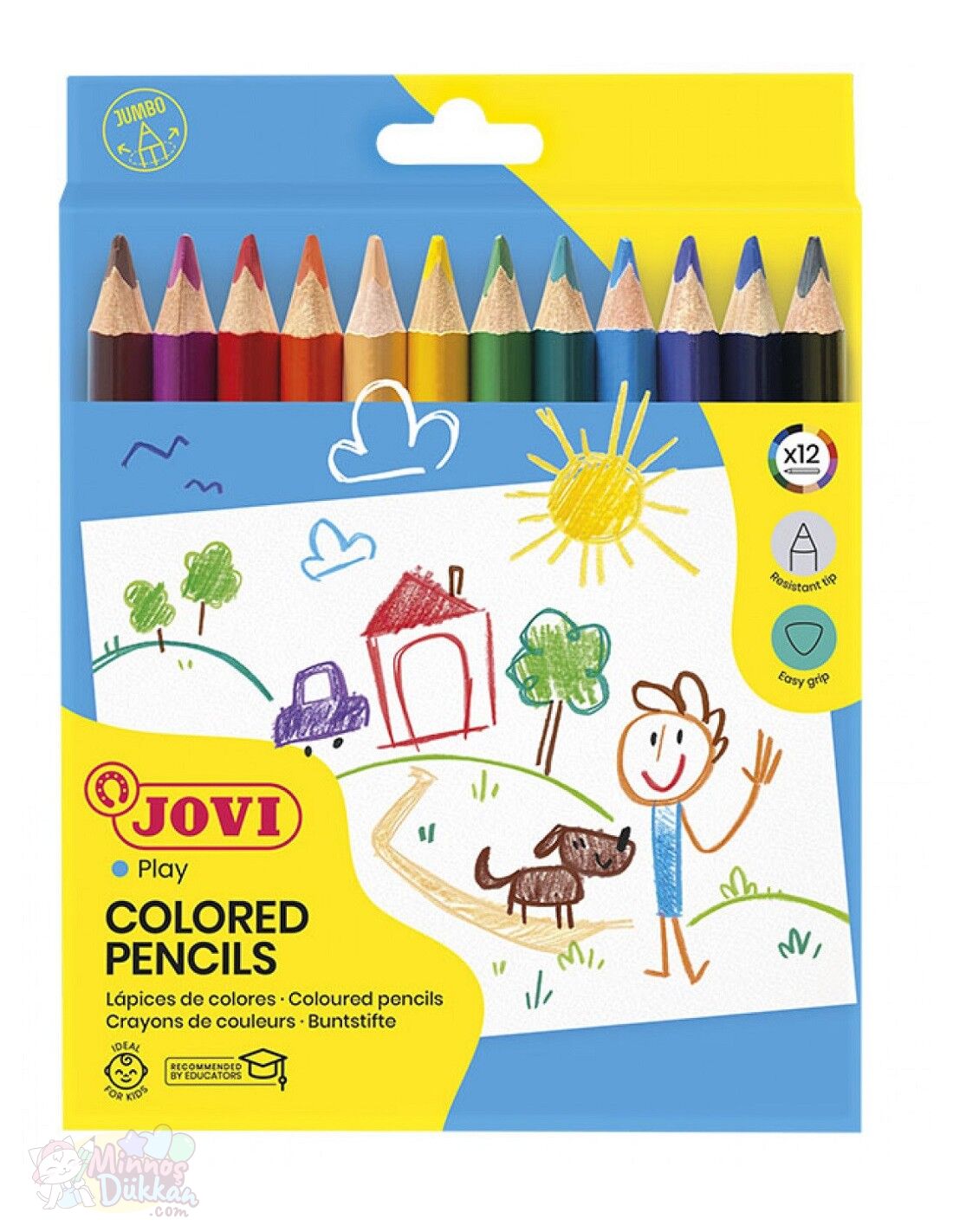 Jovi Jumbo Altıgen Kuru Boya Kalemi 12 Renk