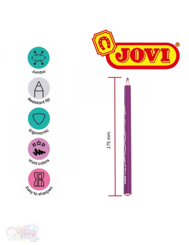 Jovi Jumbo Altıgen Kuru Boya Kalemi 12 Renk
