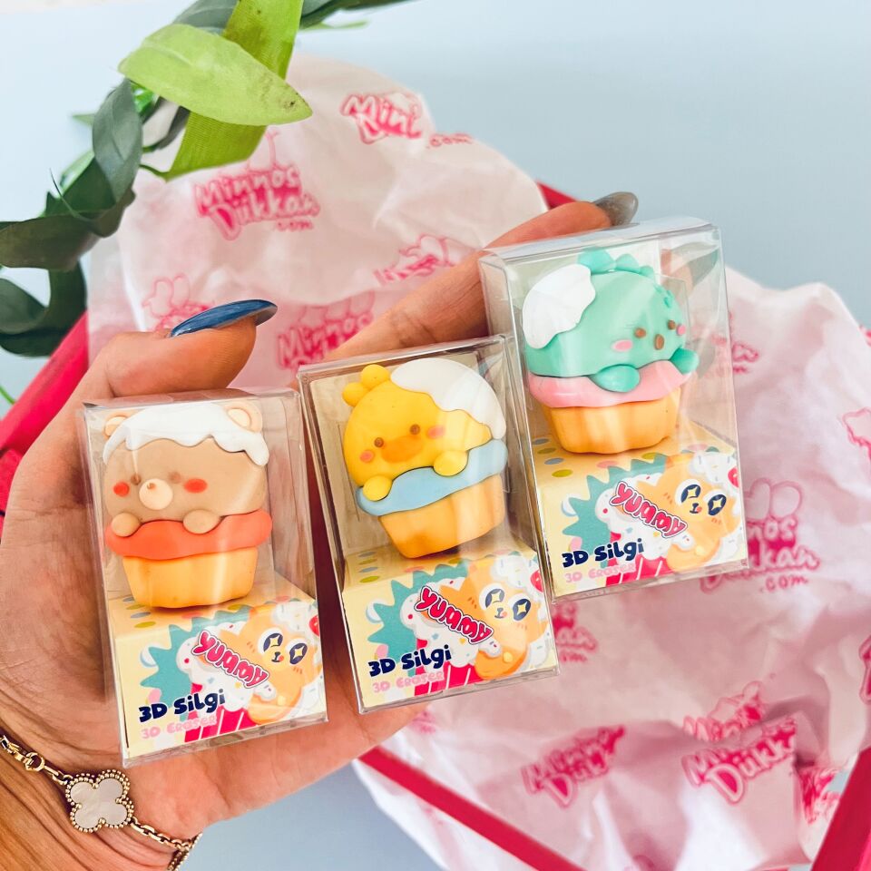 Bubu 3D Silgi Cupcake Hayvanlar