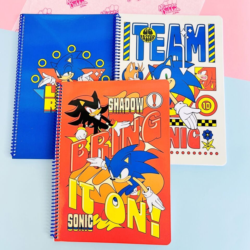 Sonic 80 Yaprak Çizgili Spiralli Defter A4