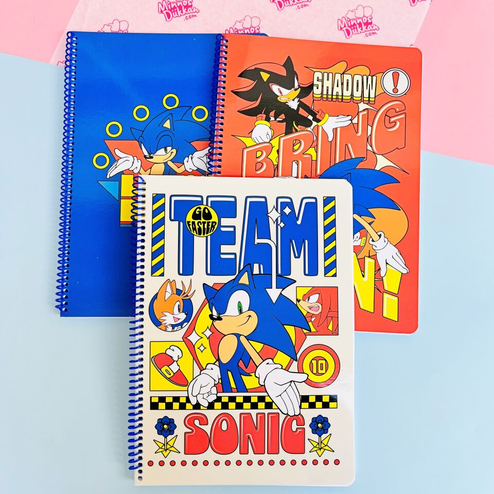 Sonic 80 Yaprak Çizgili Spiralli Defter A4