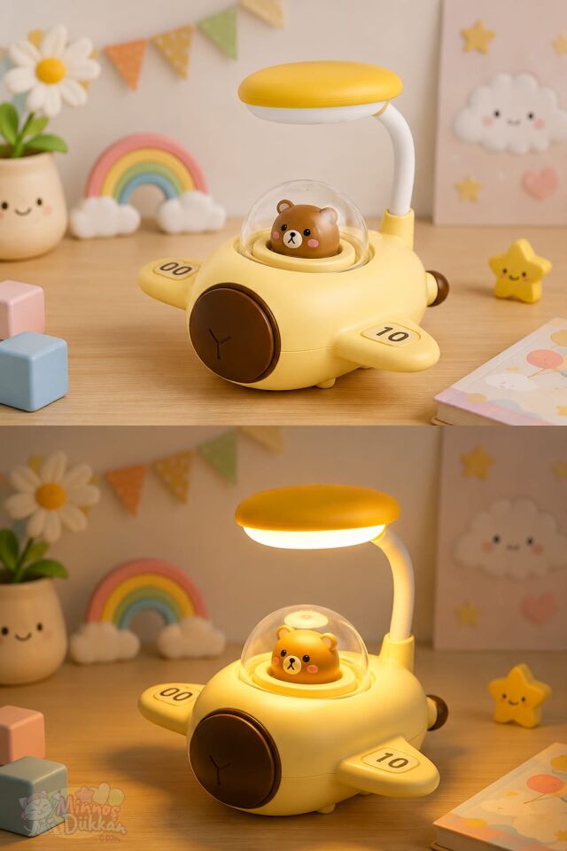 Cute Bear Plane Gece Lambası