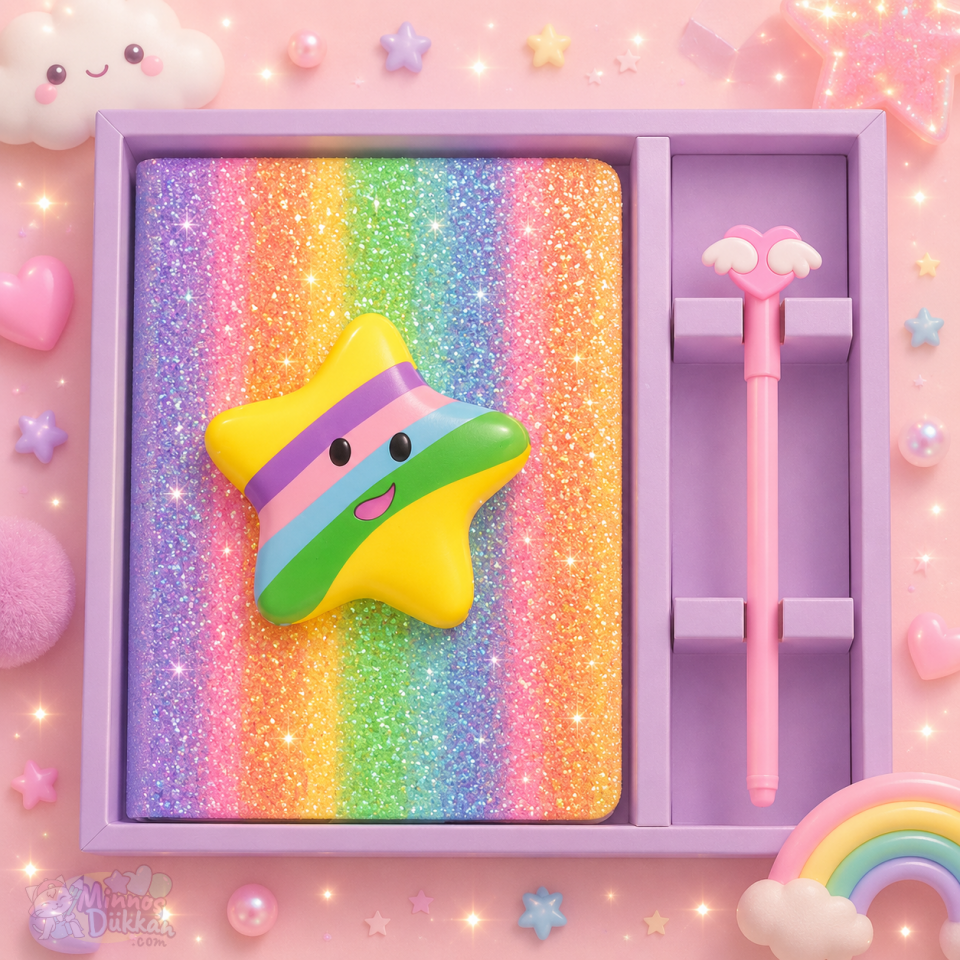 Kutulu Simli Unicorn Kalemli Lüks Hatıra Defteri
