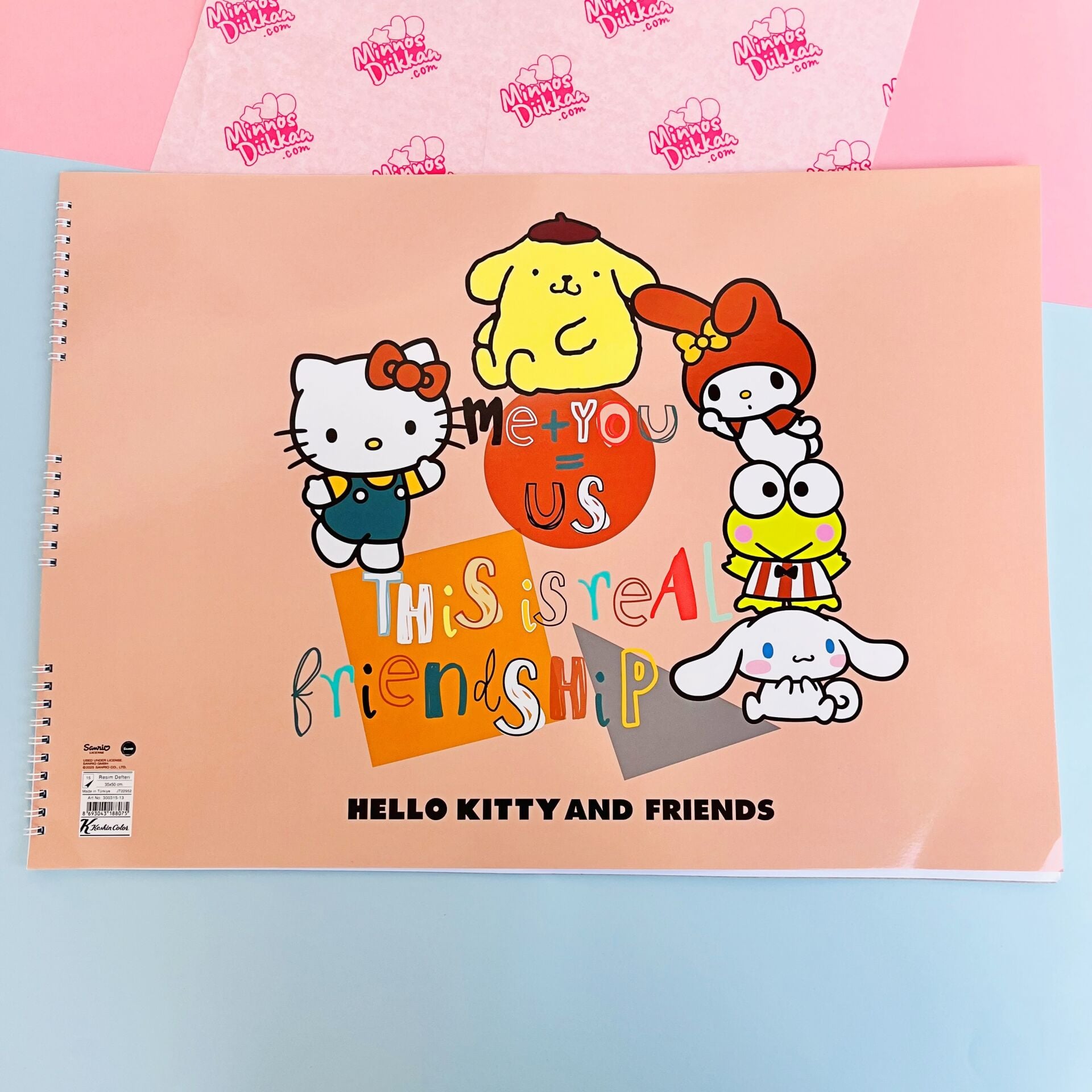 Hello Kitty and Friends 35x50 cm 15 Yaprak Resim Defteri
