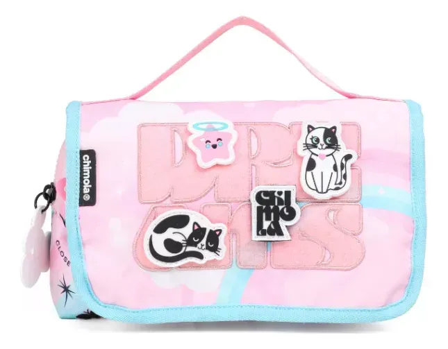 Chimola Cat Pink Aqua Kalem Çantası