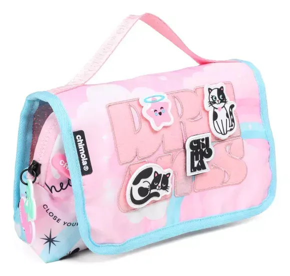 Chimola Cat Pink Aqua Kalem Çantası