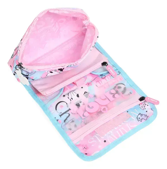 Chimola Cat Pink Aqua Kalem Çantası