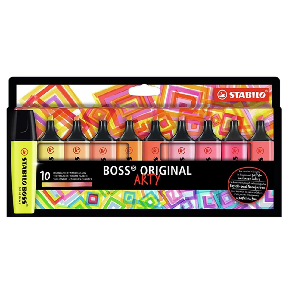Stabilo Boss Original Arty 10 Renk Sıcak Renkler