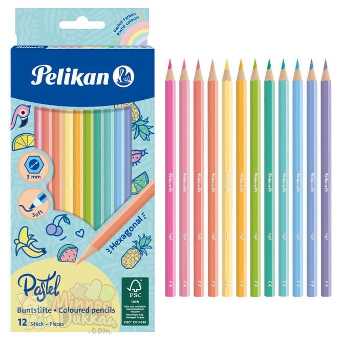 Pelikan 12 Renk Kuruboya Kalemi Pastel Renkler