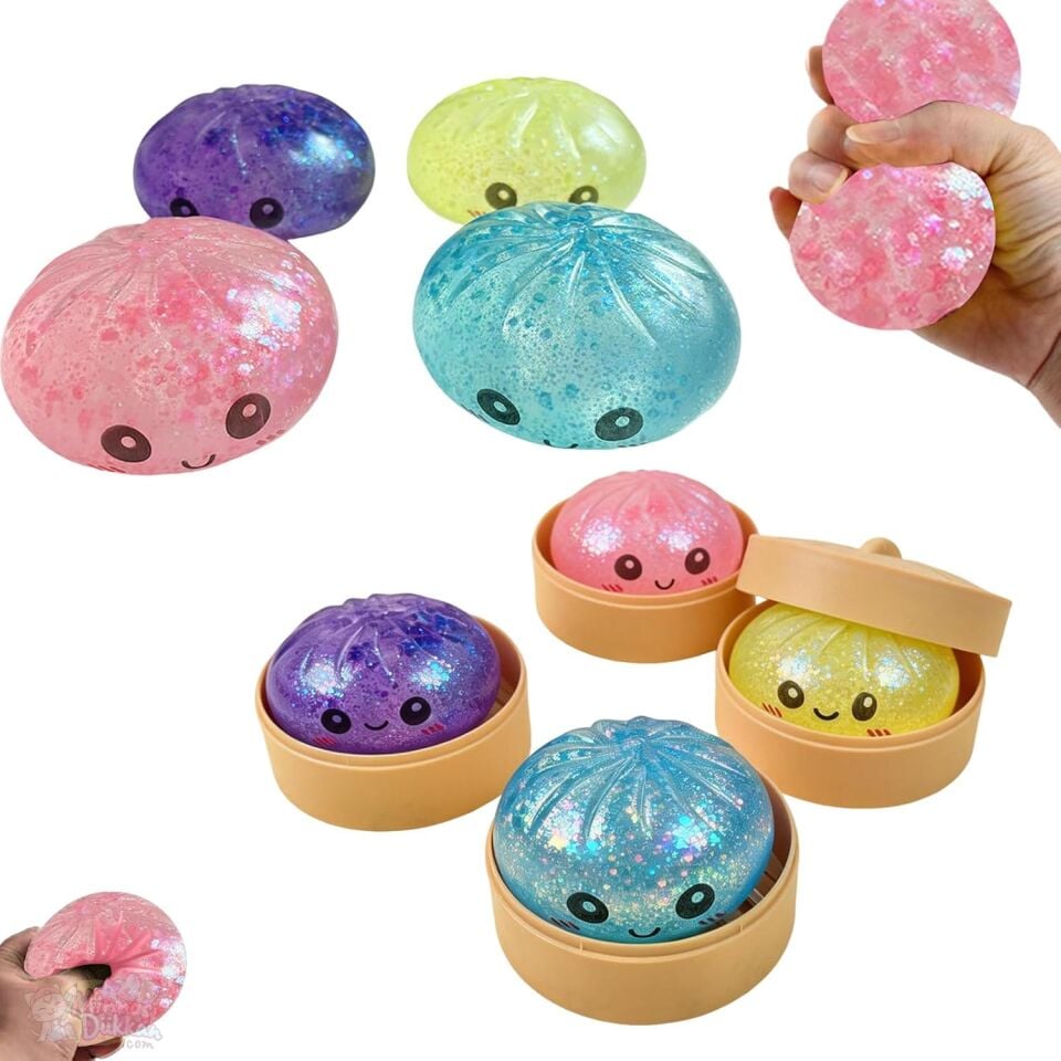 Dumpling Squishy Büyük Boy Simli Maymuncuklu