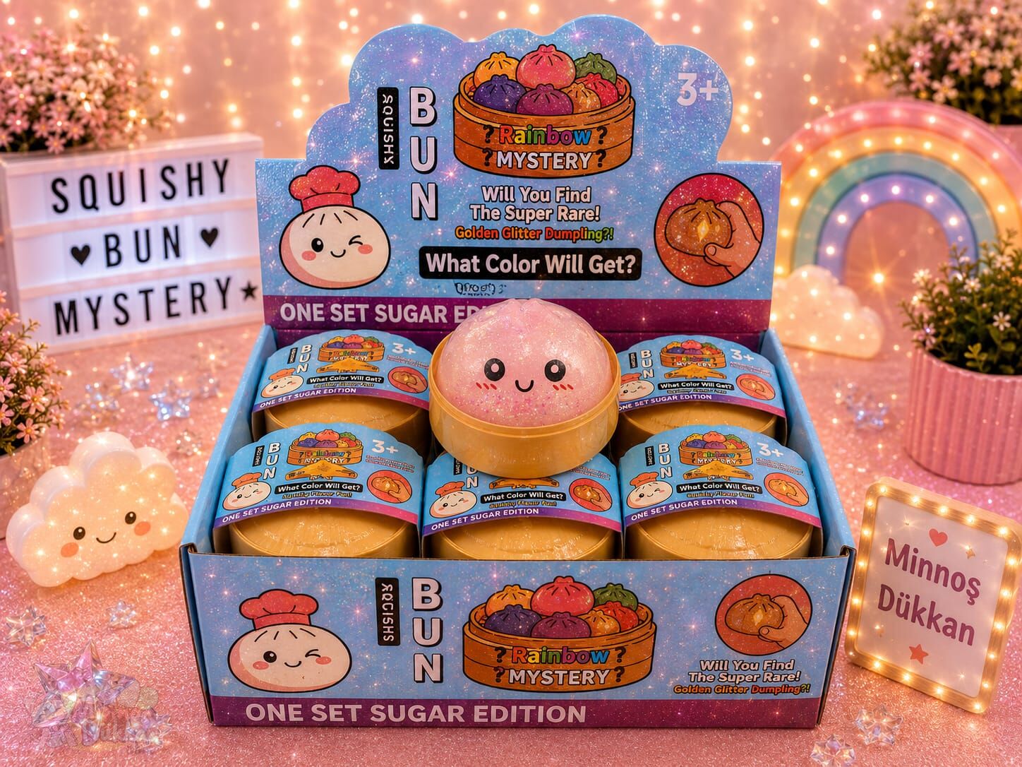 Dumpling Squishy Büyük Boy Simli