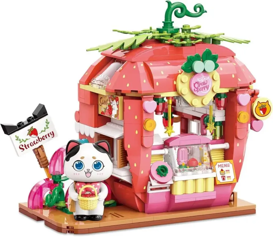 Keeppley Blocks Lovely Street Serisi - Tuxedo Cat Strawberry House