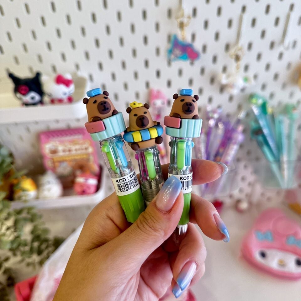 Capybara Minik Çok Renkli Tükenmez Kalem