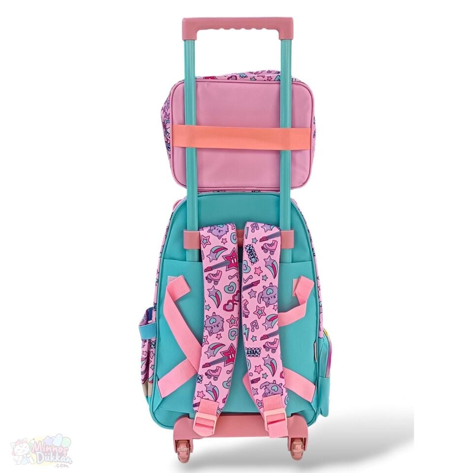 Dream Vest Smile Girl Çek Çekli Okul Çantası ve Beslenme Çantası Seti