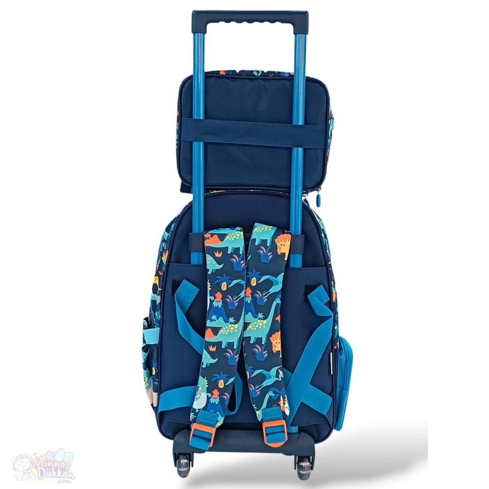 Dream Vest Dino Çek Çekli Okul Çantası ve Beslenme Çantası Seti
