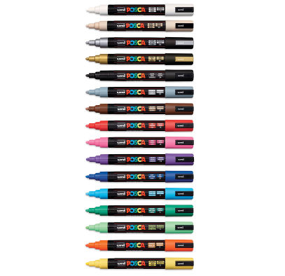 Uni Posca Su Bazlı Poster Markörü 1.8-2.5 Ana Renkler 16 Renk