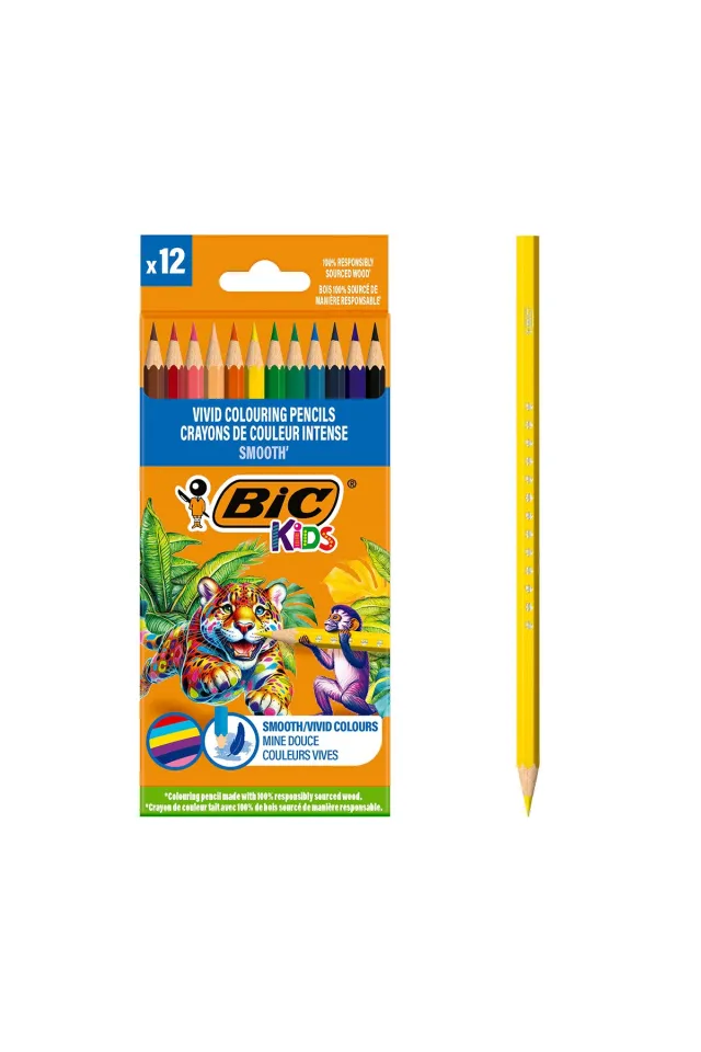 Bic Kids Smooth Kuru Boya 12 Renk