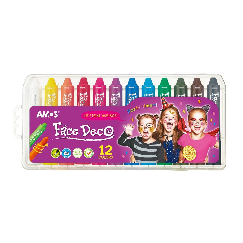 Amos Face Deco 12 Renk Yüz Boyası