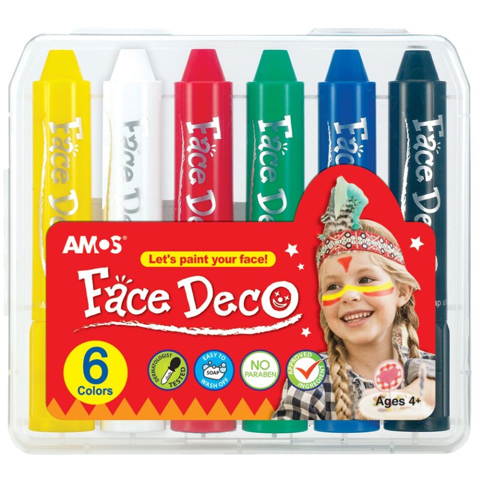 Amos Face Deco 6 Renk Yüz Boyası