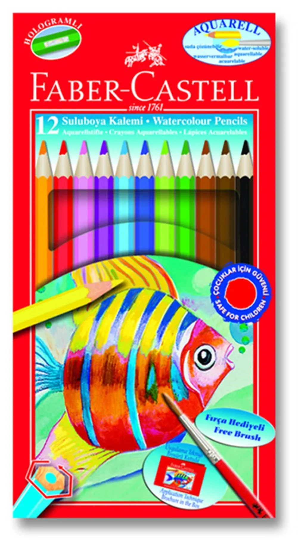 Faber Castell Aquarell12 Renk Sulu Boya Kalemi