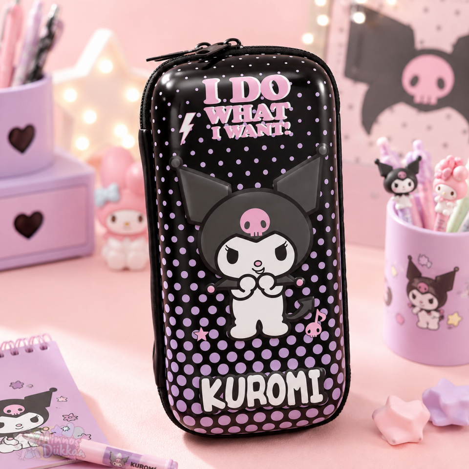 Kuromi Kabartmalı Kalem Çantası Küçük - 3340
