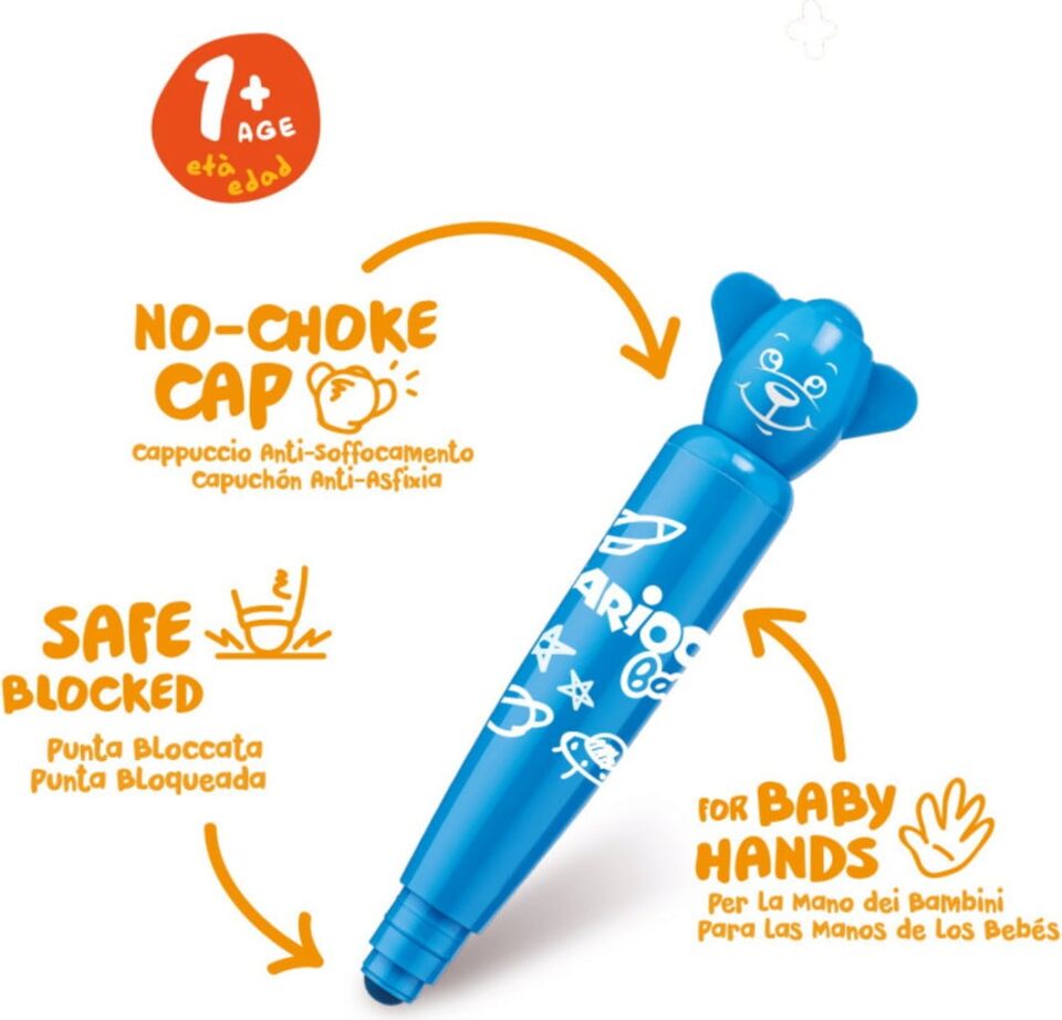Carioca Baby Yıkanabilir Keçeli Boya Kalemi Teddy Markers 12 Renk