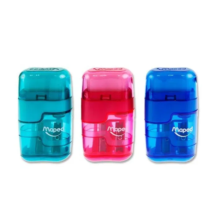 Maped Connect Silgili Çift Gözlü Kalemtraş Şeffaf