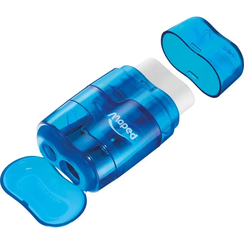 Maped Connect Silgili Çift Gözlü Kalemtraş Şeffaf