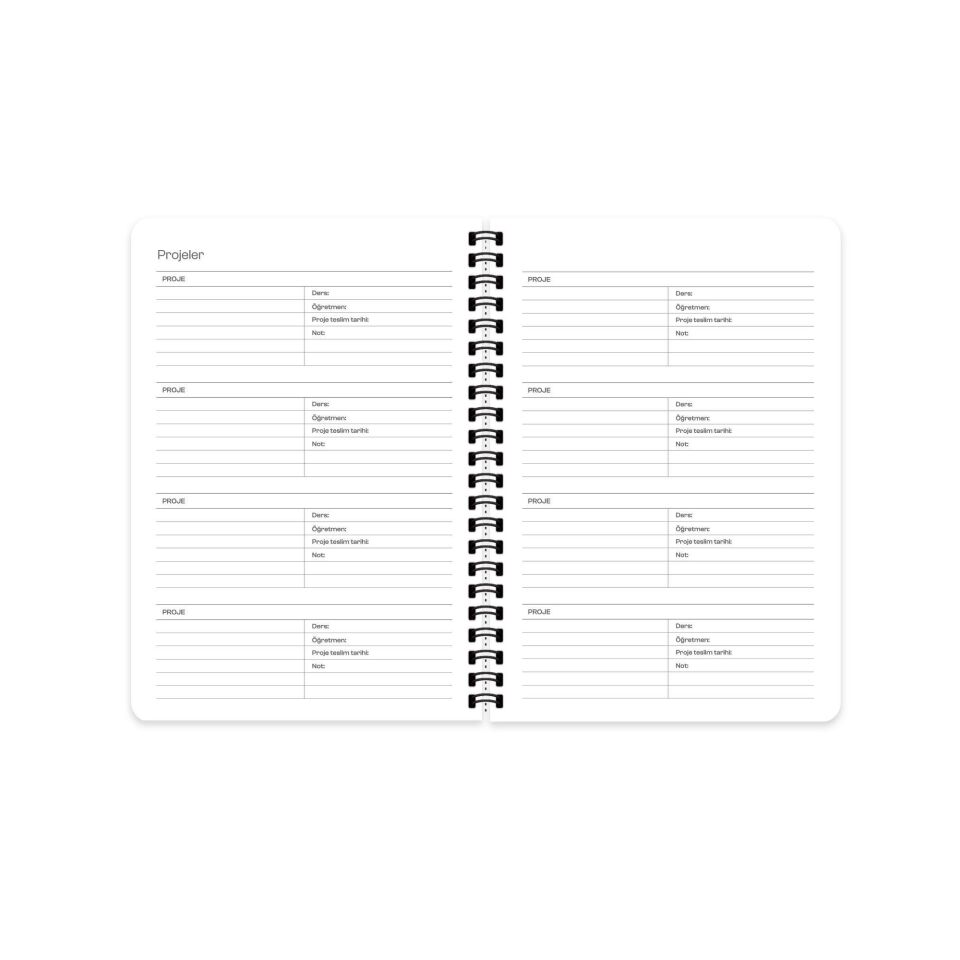 Akademik Ajanda Spiralli 2025 -2026- 16x23 - Mavi Kalp