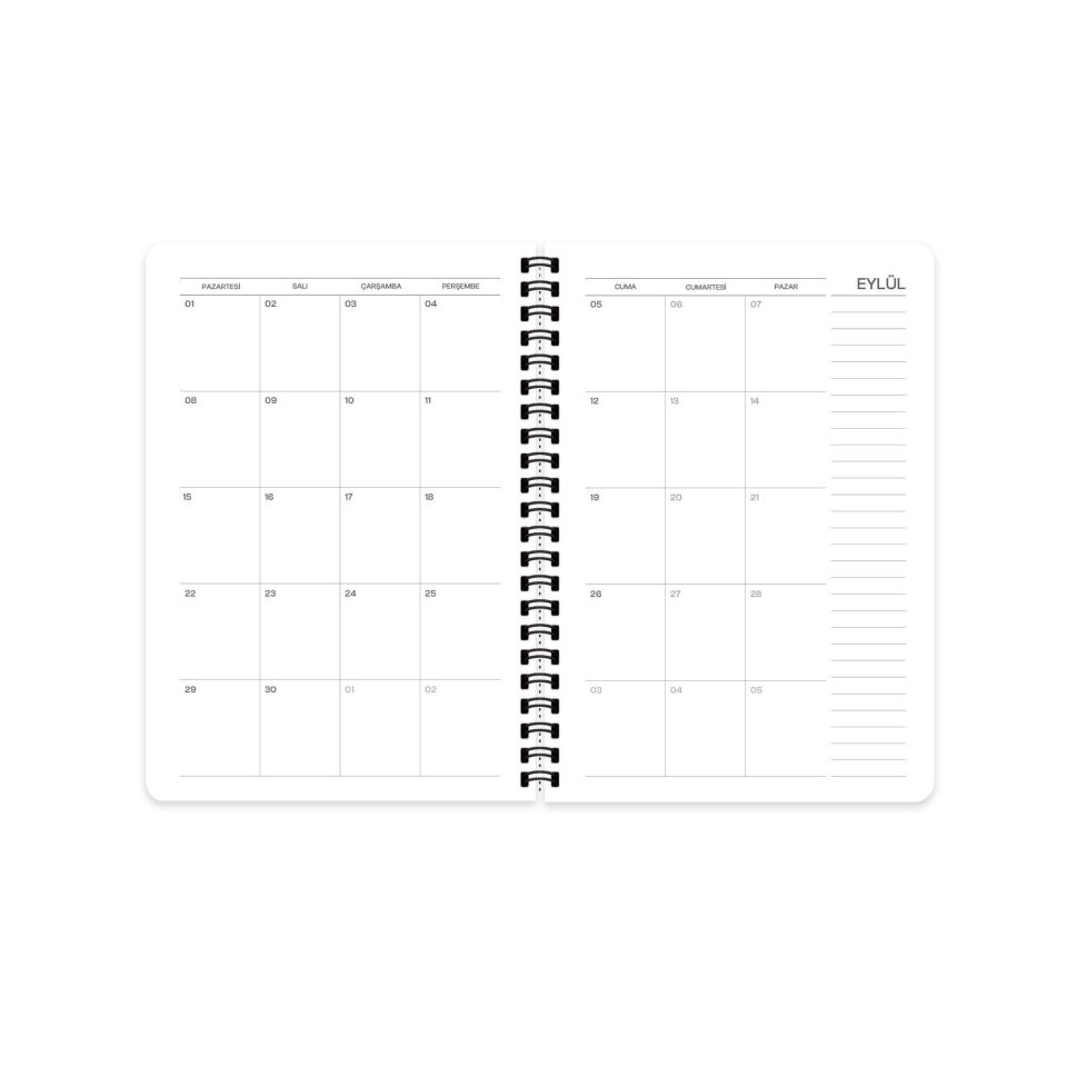 Akademik Ajanda Spiralli 2025 -2026- 16x23 - Mavi Kalp