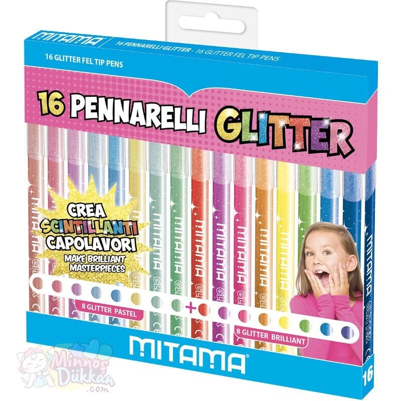 Mitama Glitter Simli Keçeli Kalem 16 Renk