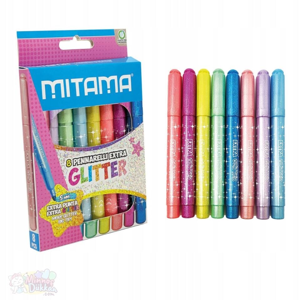 Mitama Jumbo Simli Keçeli Kalem 8 Renk