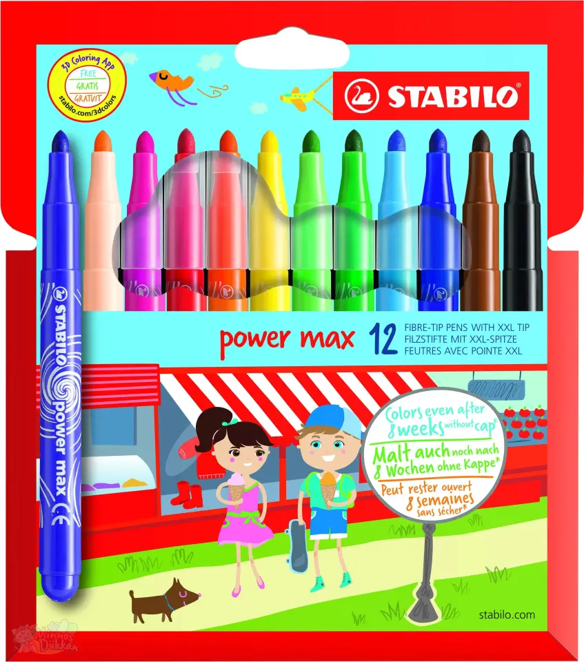 Stabilo Power Max 12 Renk Keçeli Kalem