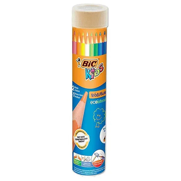 Bic Kids Evolution 12+1 Metal Tüpte Kuru Boya Kalemi