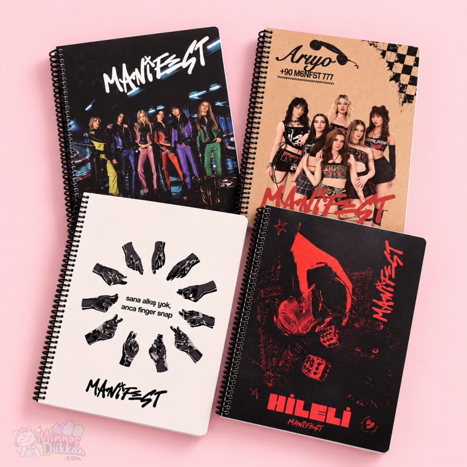 Manifest Spiralli Çizgii Defter A4 - 80 Yaprak