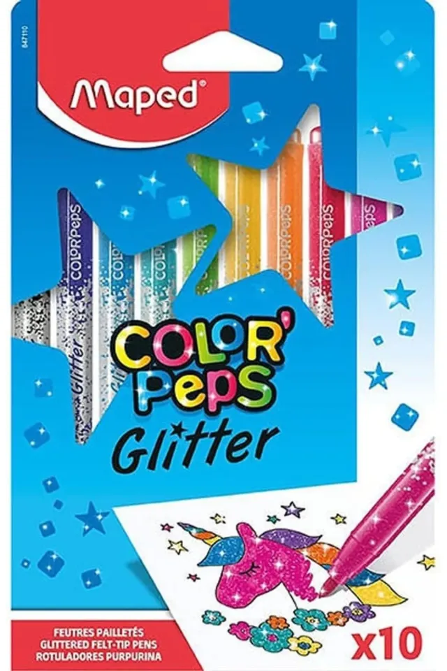 Maped Color Peps Glitter Keçeli Kalem Seti 10 Renk