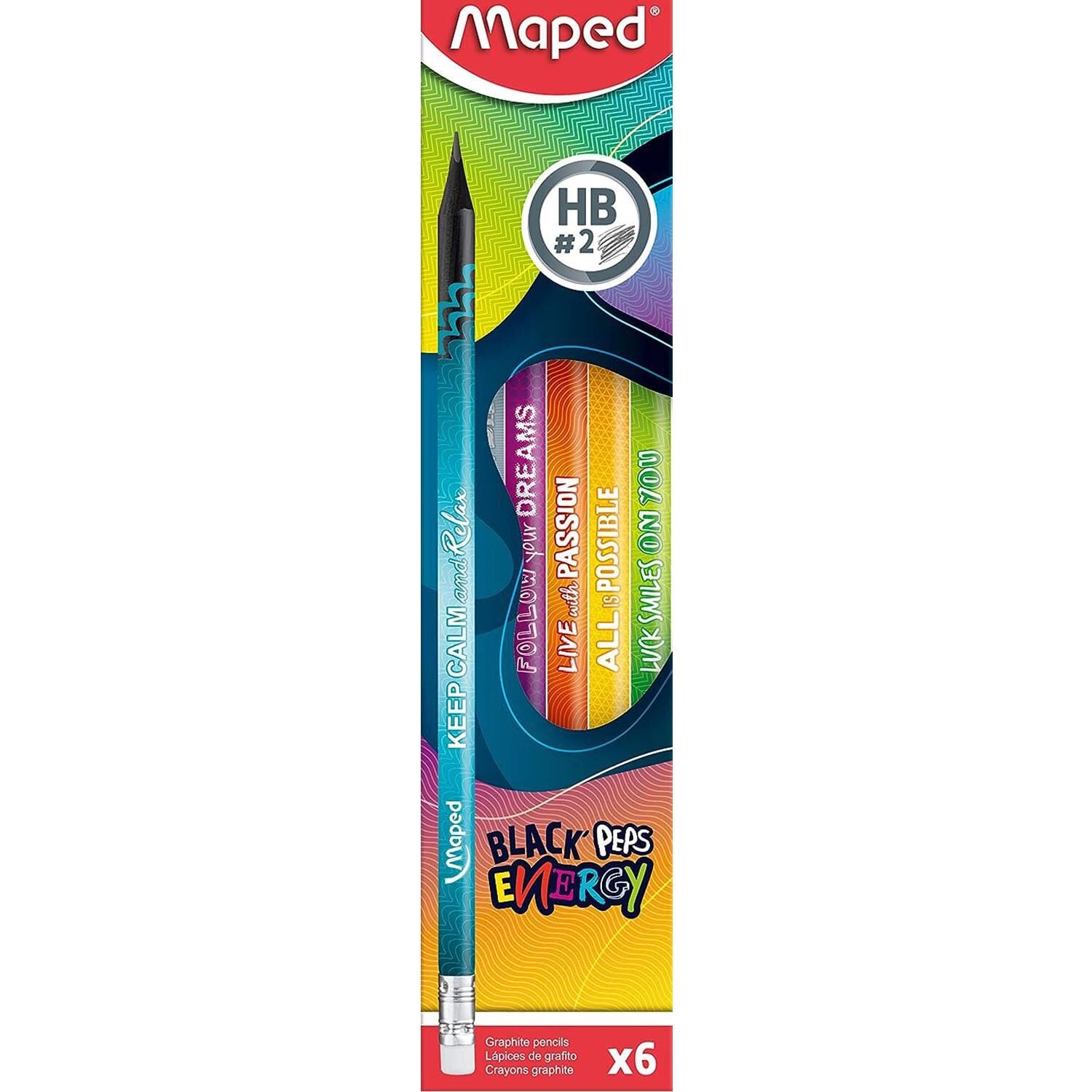 Maped Energy Silgili Kurşun Kalem 6lı Set