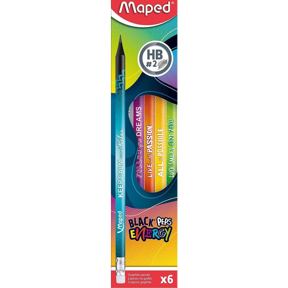 Maped Energy Silgili Kurşun Kalem 6lı Set