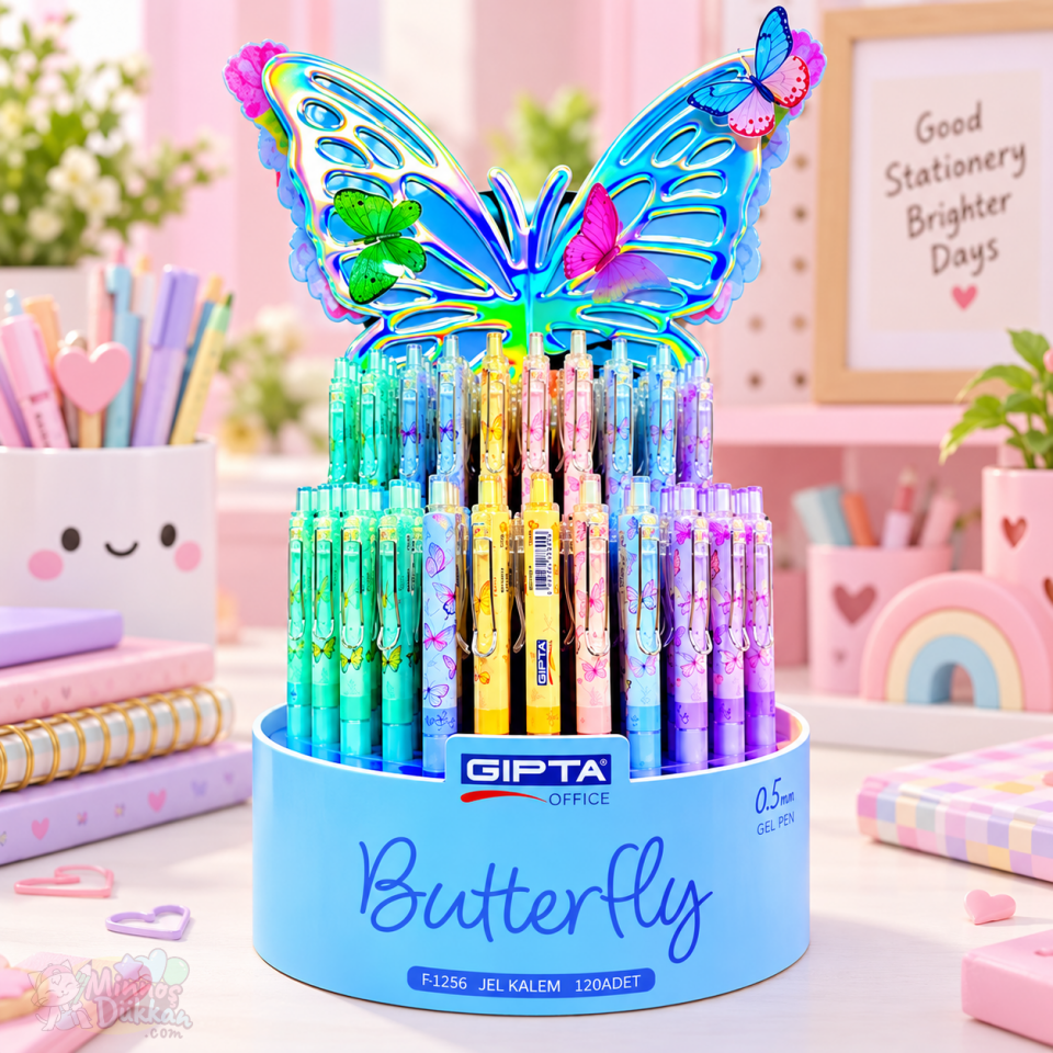 Gıpta Butterfly Renkli Jel Kalem