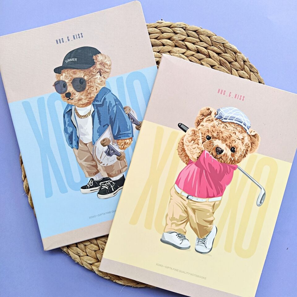 XOXO Notebook Karton Kapak 60 Yaprak A4 Kareli Defter